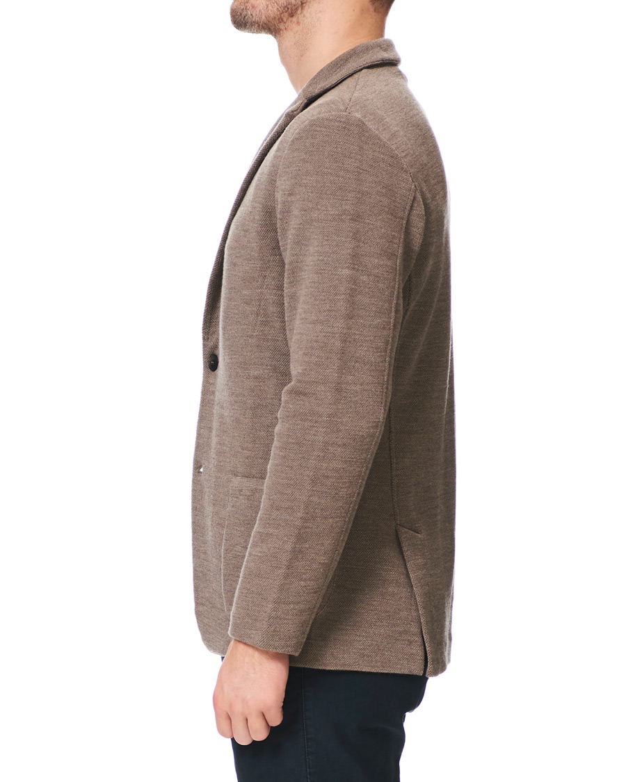 Herre | Dressjakker | Gran Sasso | Travel Wool Knitted Blazer Beige