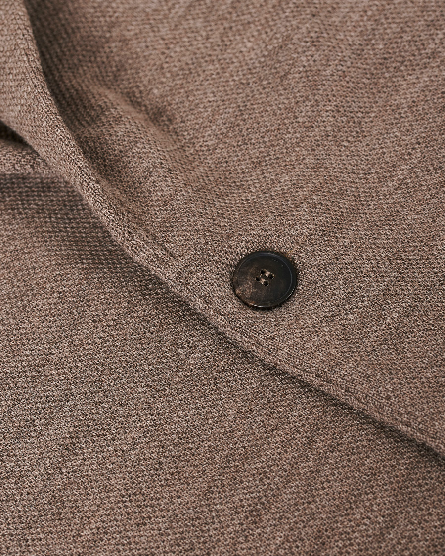 Herre | Dressjakker | Gran Sasso | Travel Wool Knitted Blazer Beige