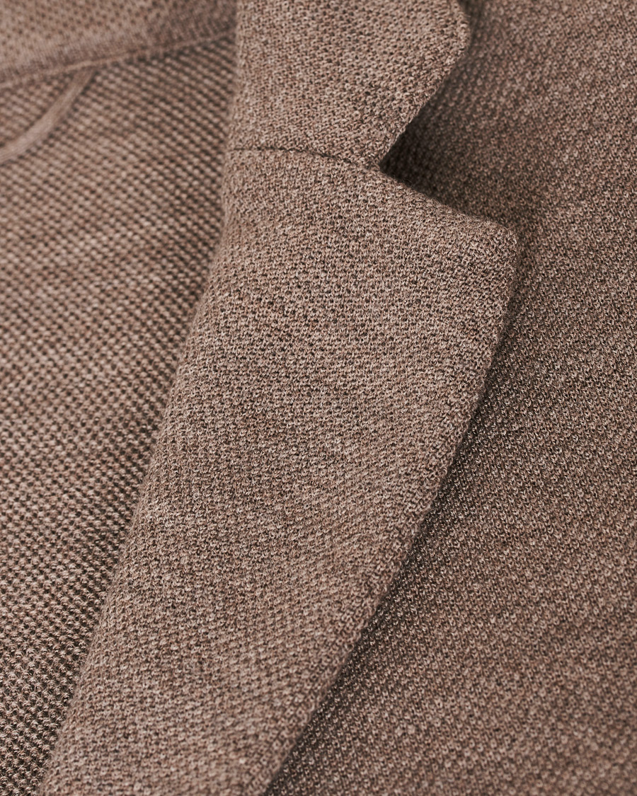 Herre | Dressjakker | Gran Sasso | Travel Wool Knitted Blazer Beige