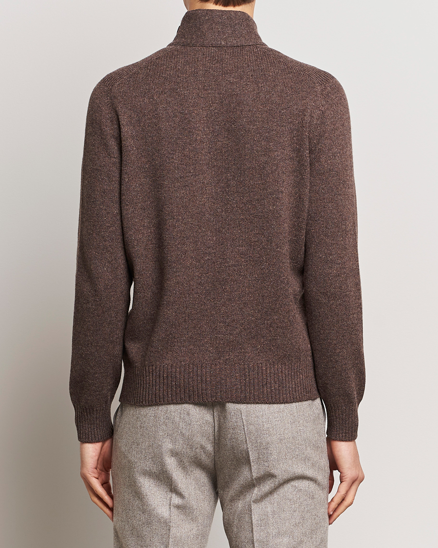 Herre | Gensere | Gran Sasso | Heavy Wool Cardigan Brown Melange