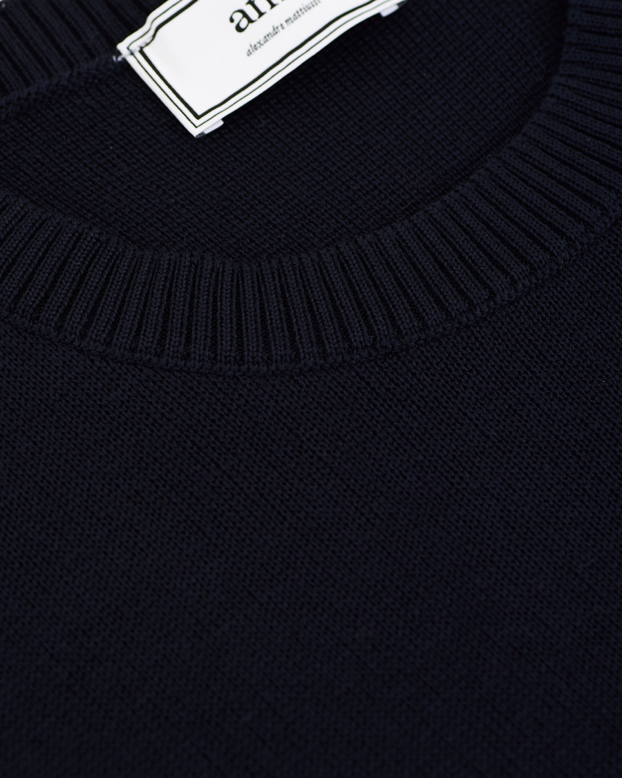 Herre | Gensere | AMI | Heart Logo Merino Sweater Navy