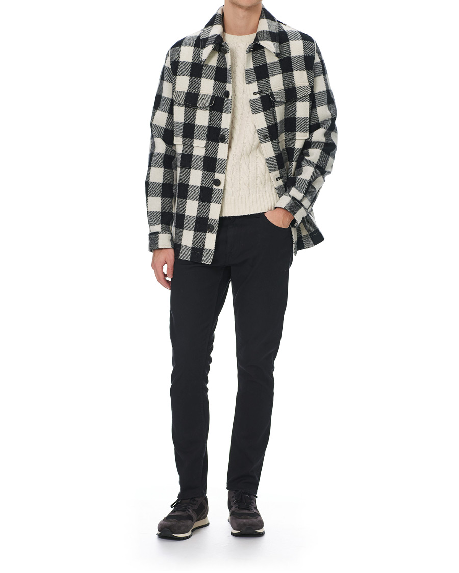 Herre | Jakker | AMI | Overcheck Flannel Shirt Jacket Black/White