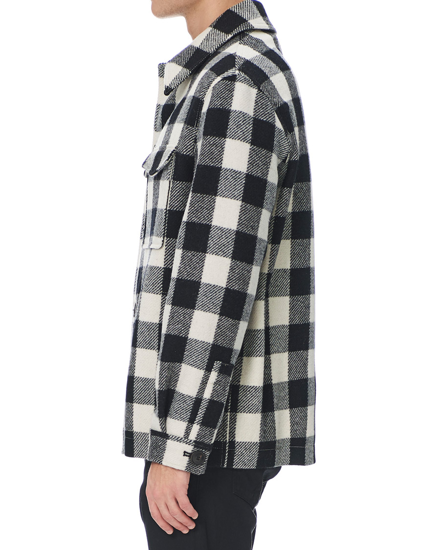 Herre | Jakker | AMI | Overcheck Flannel Shirt Jacket Black/White