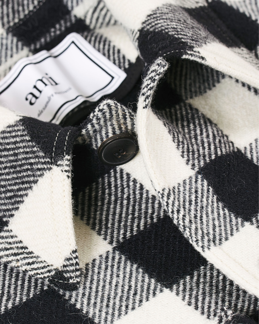 Herre | Jakker | AMI | Overcheck Flannel Shirt Jacket Black/White