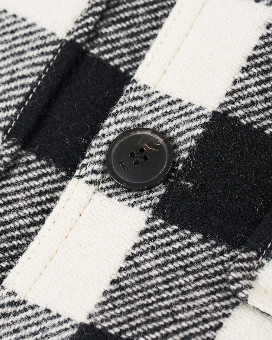 Herre | Jakker | AMI | Overcheck Flannel Shirt Jacket Black/White