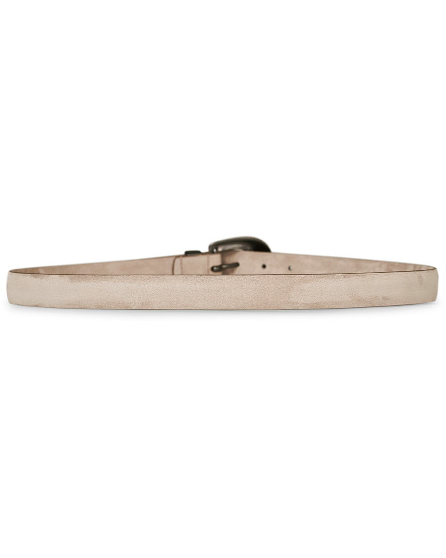 Herre | Anderson's Calf Nubuck 2,5 cm Buckle Belt Soft Grey | Anderson's | Calf Nubuck 2,5 cm Buckle Belt Soft Grey
