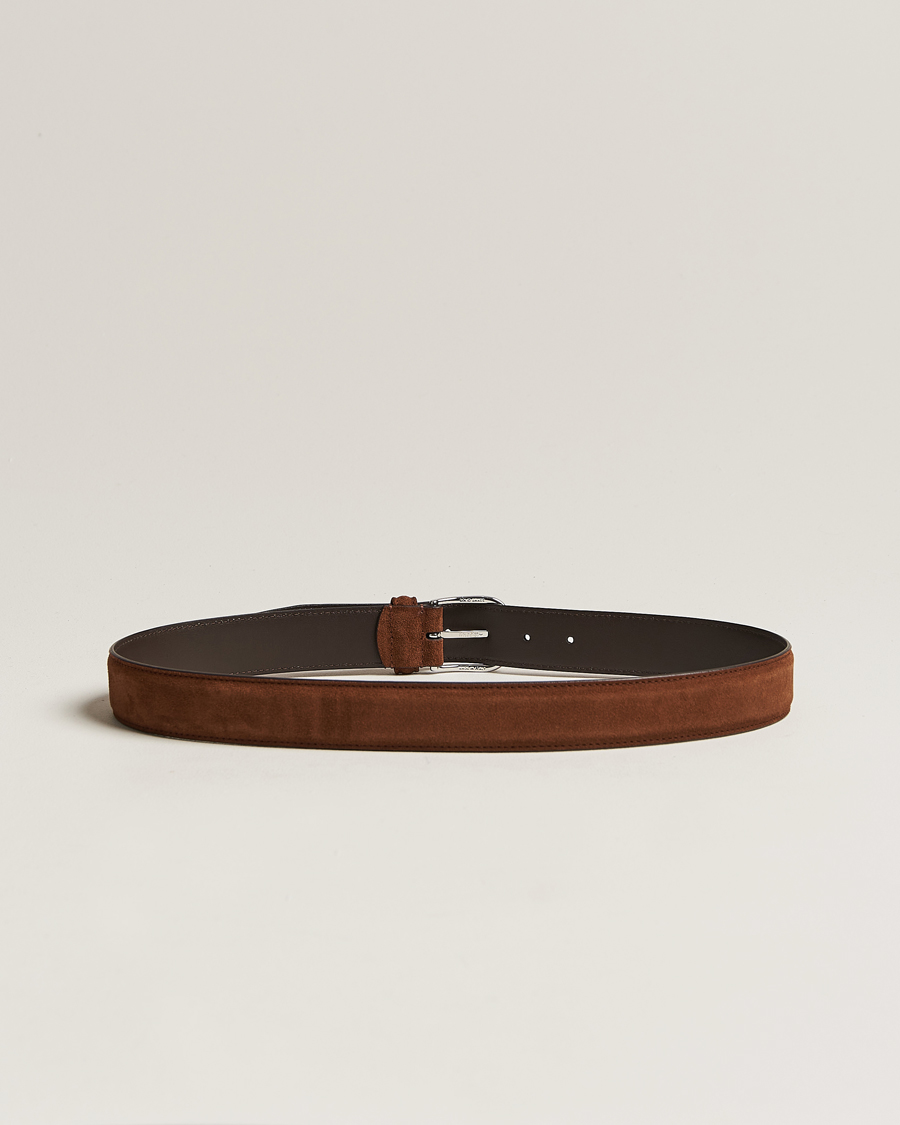 Herre | Gamle produktbilder | Anderson's | Suede 3,5 cm Belt Brown