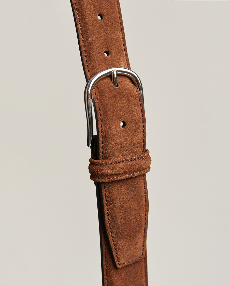 Herre | Belter | Anderson's | Suede 3,5 cm Belt Brown