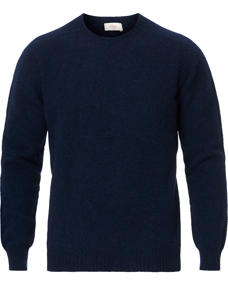 Herre | Gensere | Altea | Shetland Crew Neck Sweater Navy