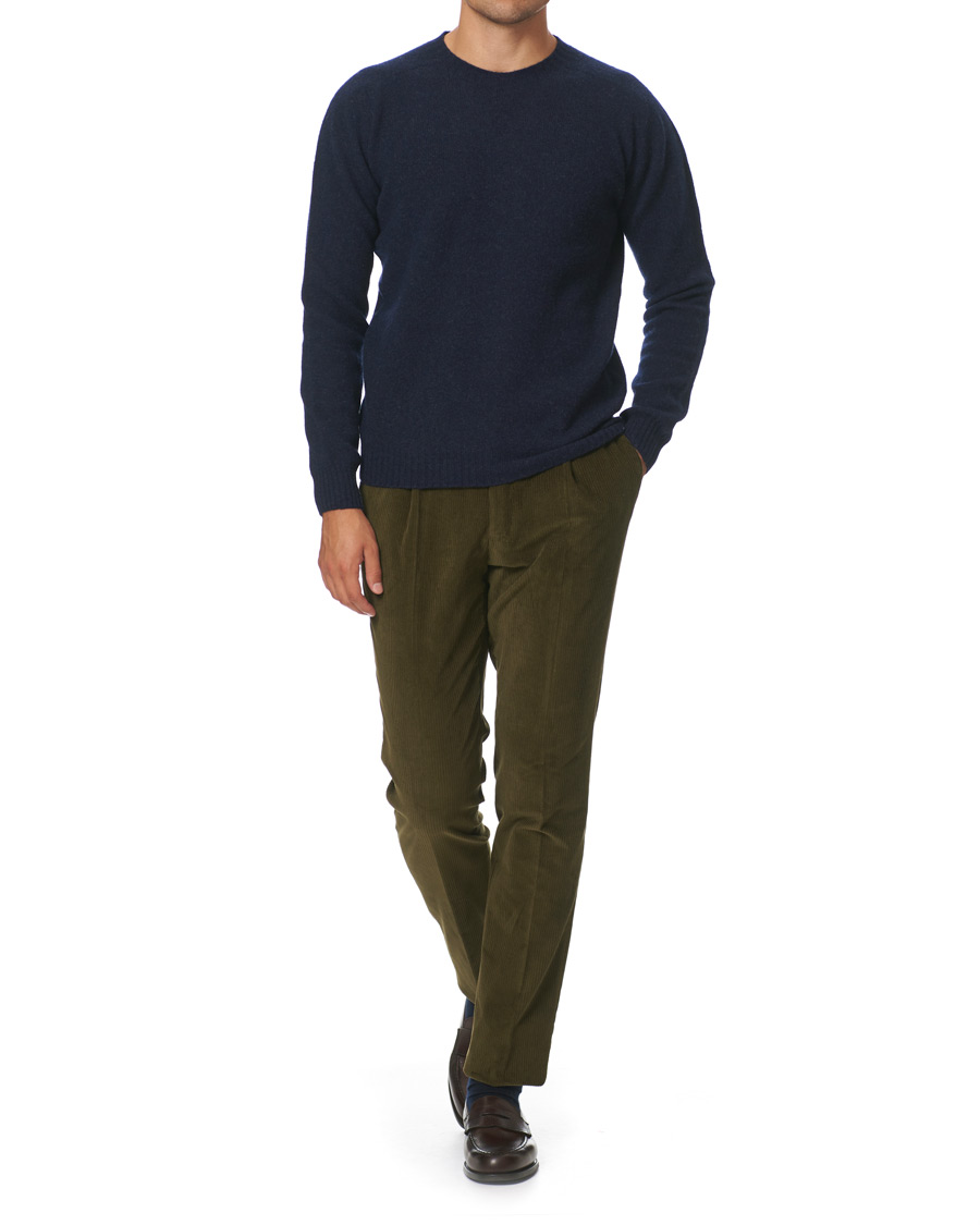 Herre | Gensere | Altea | Shetland Crew Neck Sweater Navy