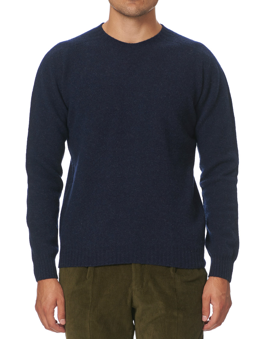 Herre | Gensere | Altea | Shetland Crew Neck Sweater Navy