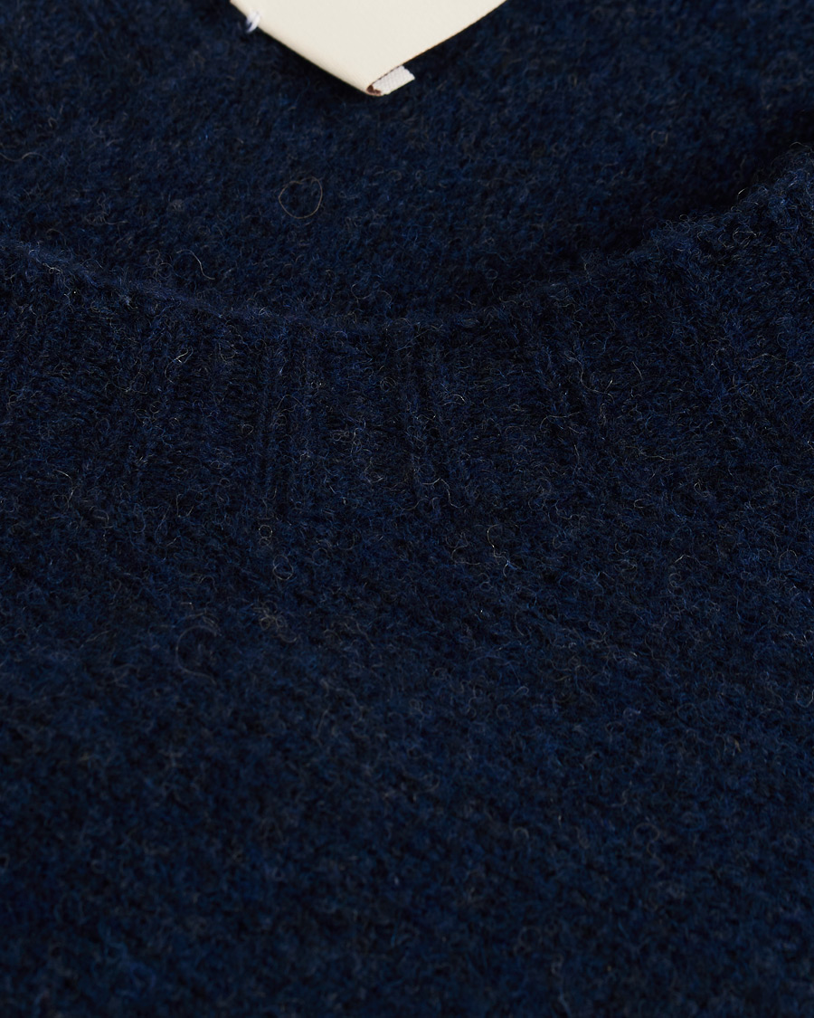 Herre | Gensere | Altea | Shetland Crew Neck Sweater Navy