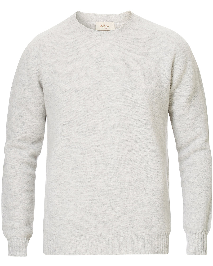 Herre | Gensere | Altea | Shetland Crew Neck Sweater Light Grey