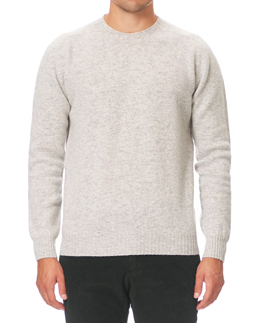 Herre | Gensere | Altea | Shetland Crew Neck Sweater Light Grey
