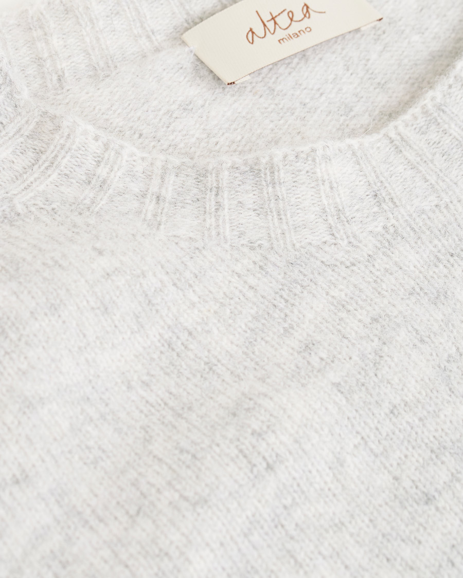 Herre | Gensere | Altea | Shetland Crew Neck Sweater Light Grey