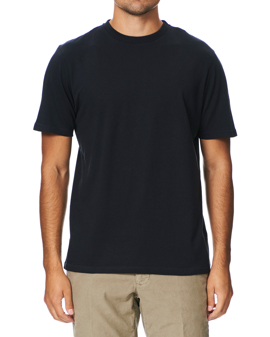 Herre | T-Shirts | Altea | Cashmere Short Sleeve T-Shirt Navy
