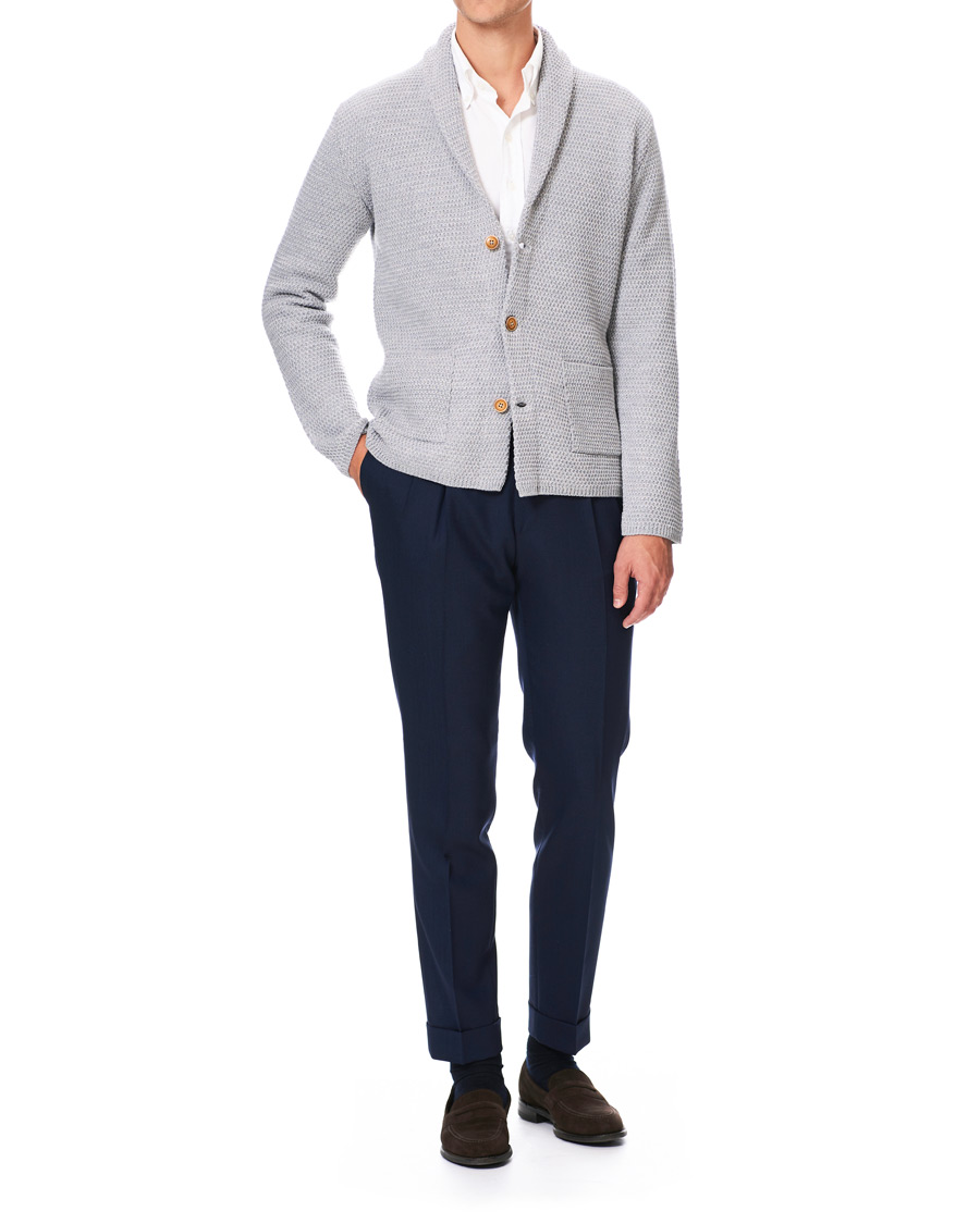 Herre | Gensere | Altea | Shawl Collar Cardigan Grey Melange