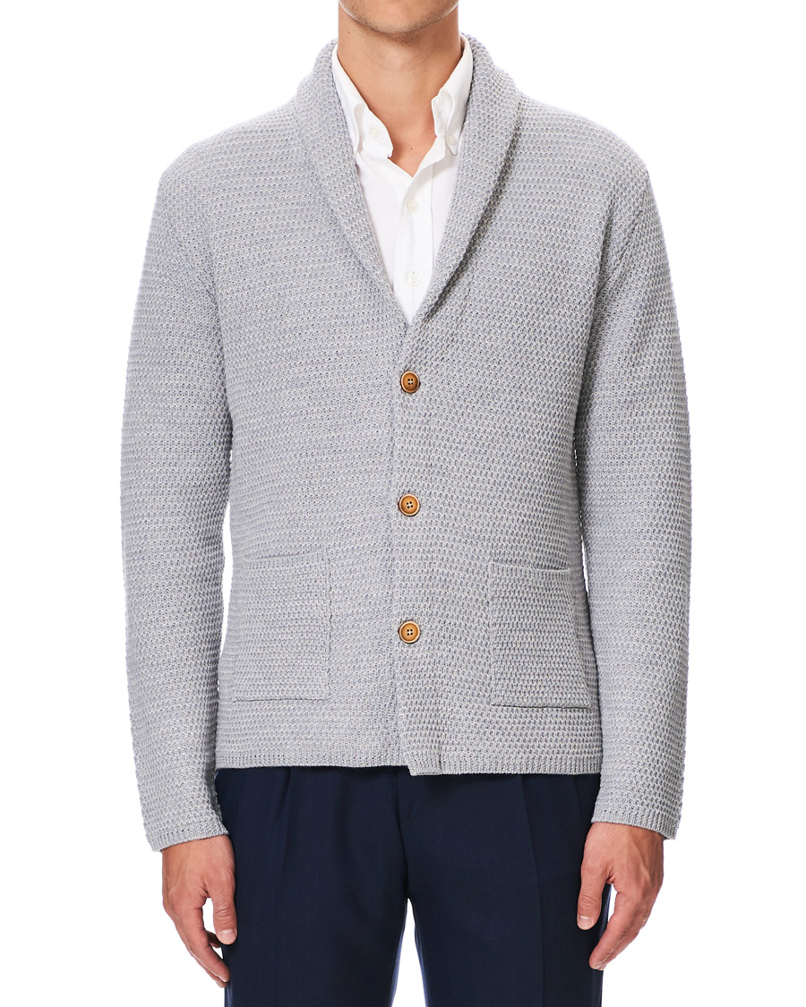 Herre | Gensere | Altea | Shawl Collar Cardigan Grey Melange
