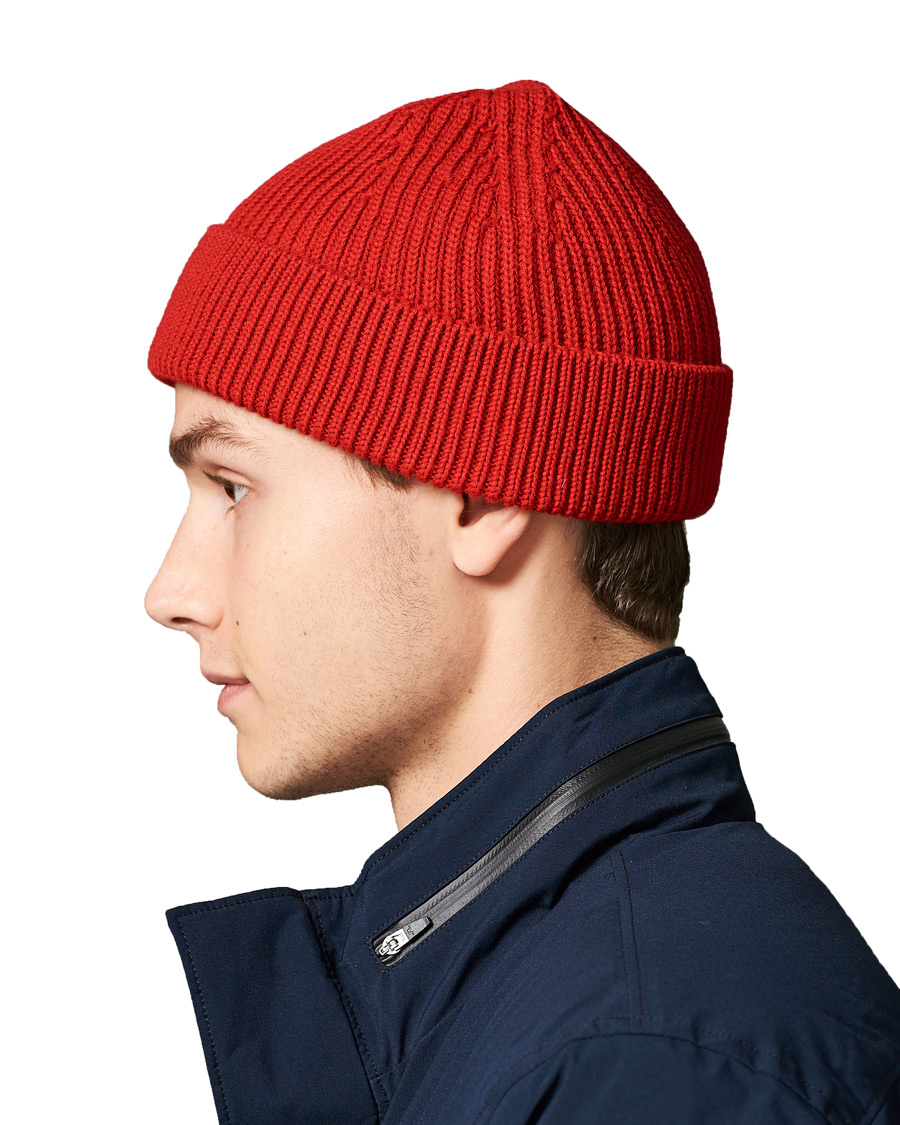 Herre | Andersen-Andersen Merino Wool Rib Beanie Classic Red | Andersen-Andersen | Merino Wool Rib Beanie Classic Red