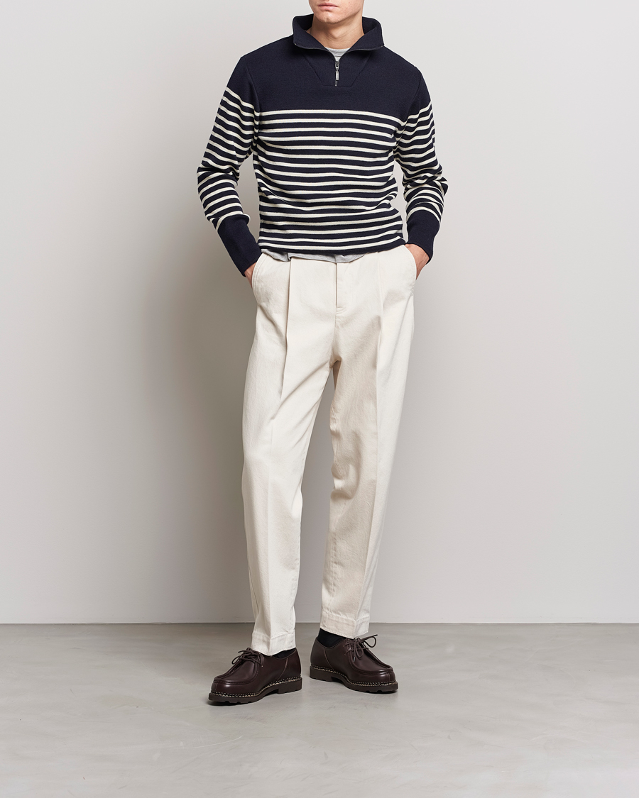 Herre | Gensere | Armor-lux | Camioneur Wool Half Zip Navy/Nature