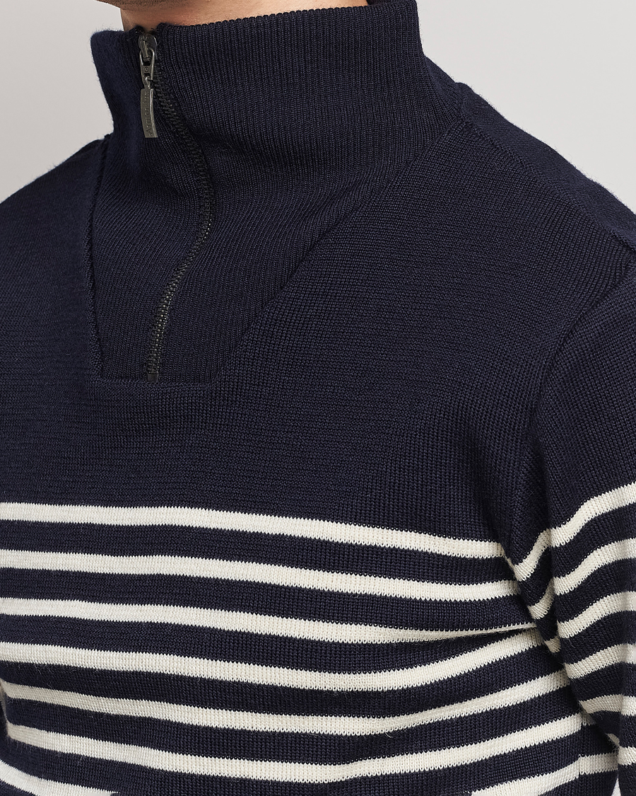 Herre | Gensere | Armor-lux | Camioneur Wool Half Zip Navy/Nature
