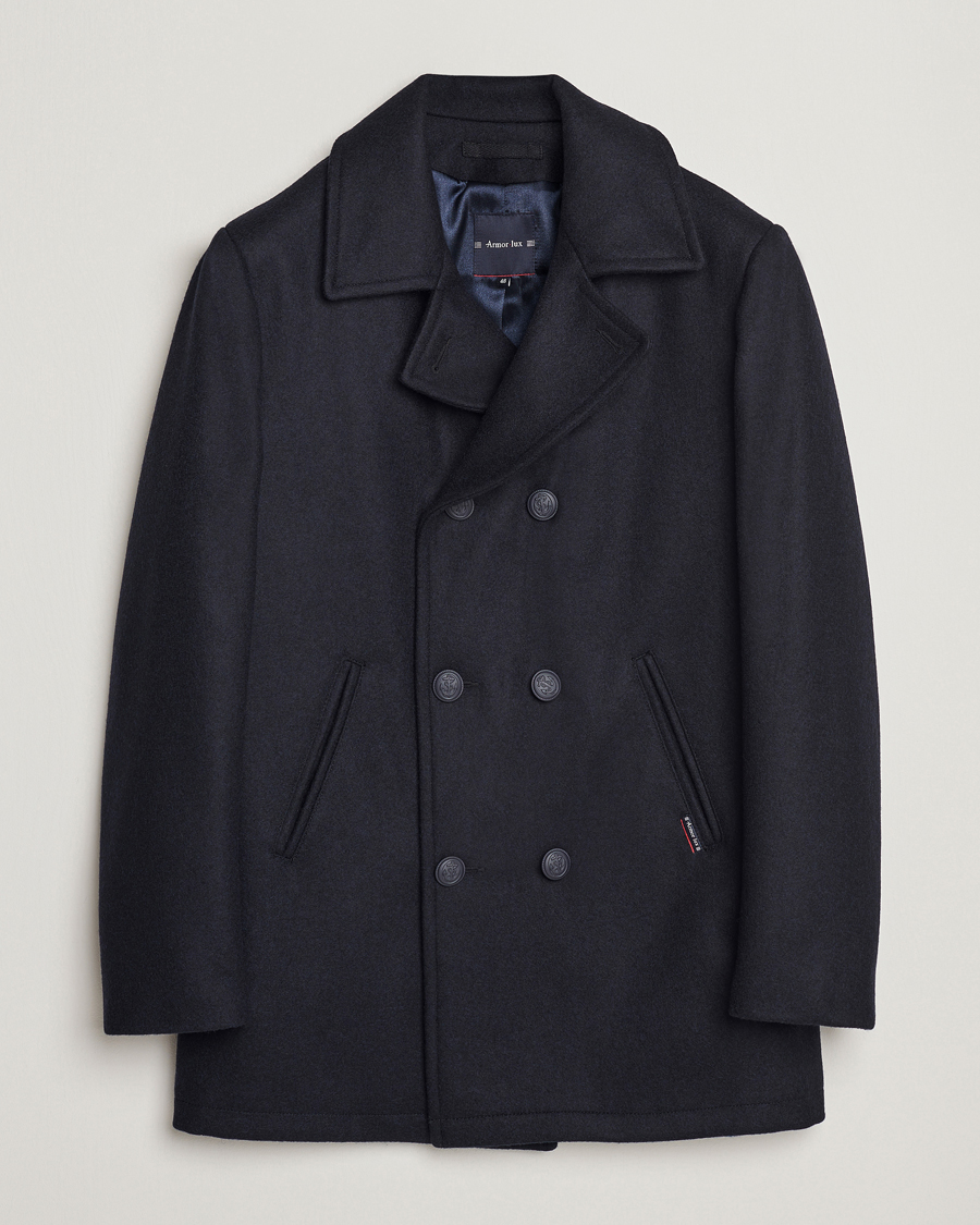Herre | Jakker | Armor-lux | Kermor Wool Peacoat Navy