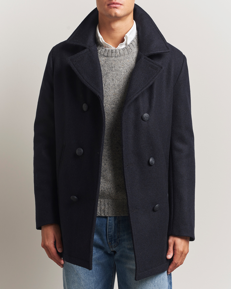 Herre | Jakker | Armor-lux | Kermor Wool Peacoat Navy