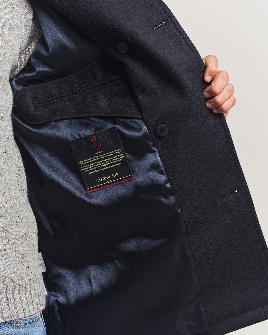 Herre | Jakker | Armor-lux | Kermor Wool Peacoat Navy