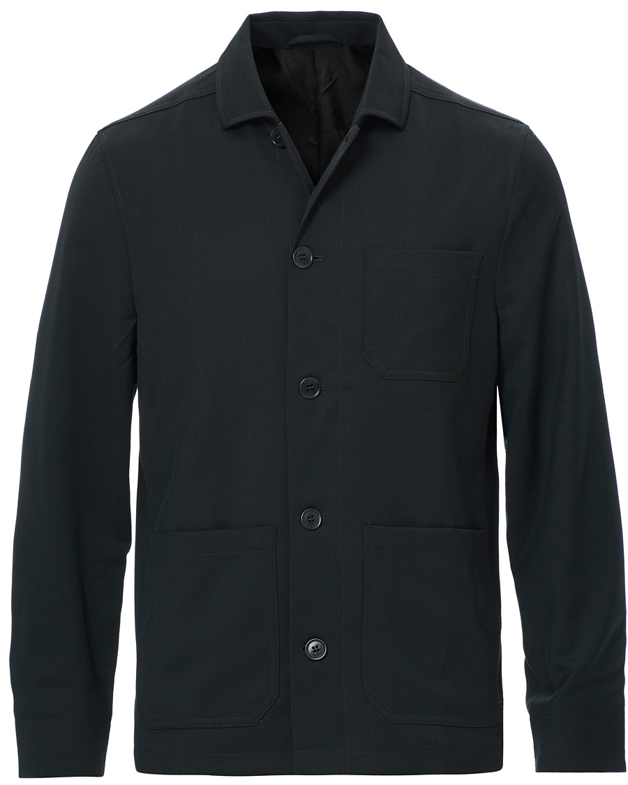 Herre | Skjorter | Filippa K | Louis Gabardine Jacket Dark Spruce
