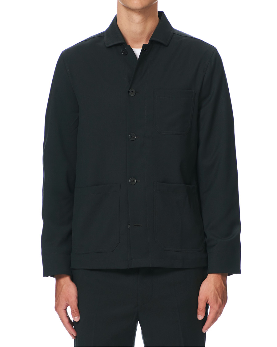 Herre | Skjorter | Filippa K | Louis Gabardine Jacket Dark Spruce