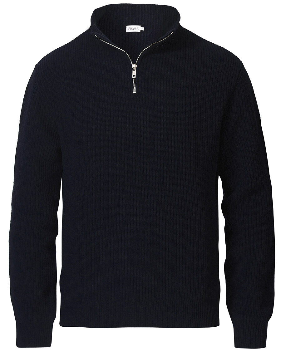 Herre | Gensere | Filippa K | Harrod Zip Wool/Cashmere Sweater Navy