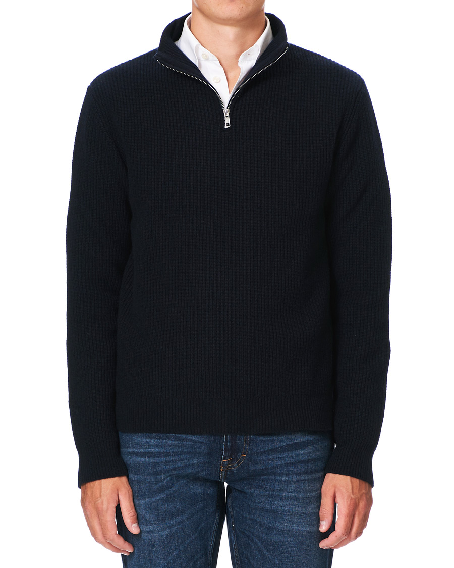 Herre | Gensere | Filippa K | Harrod Zip Wool/Cashmere Sweater Navy