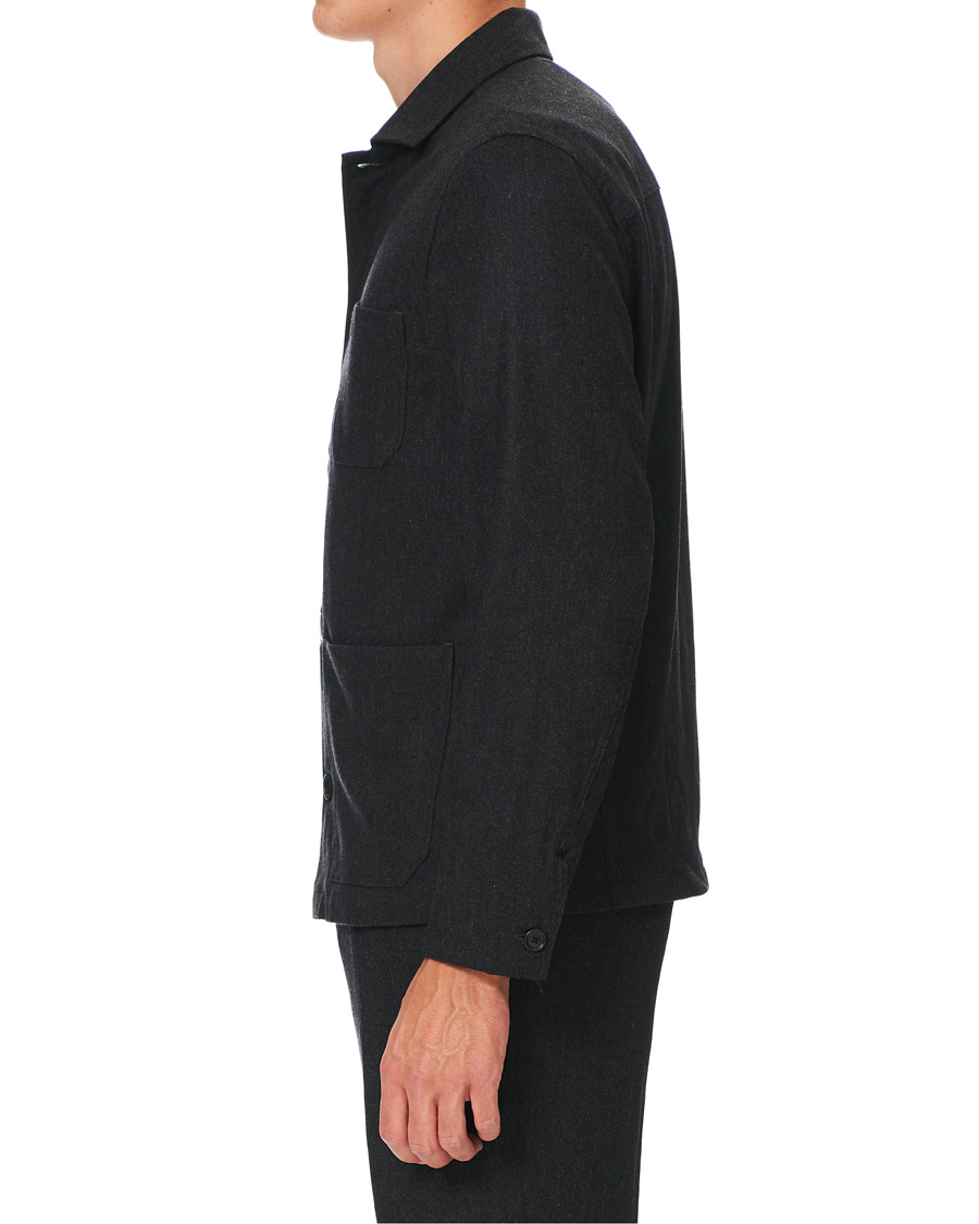 Herre | Skjorter | Filippa K | Louis Flannel Jacket Dark Grey Melange