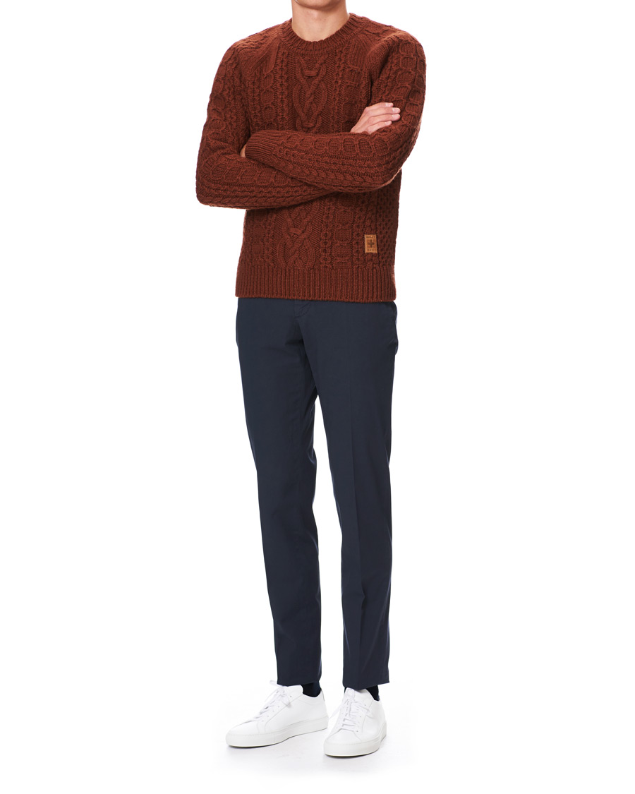 Herre | Gensere | Bally | Aran Cable Knit Sweater Dark Orange