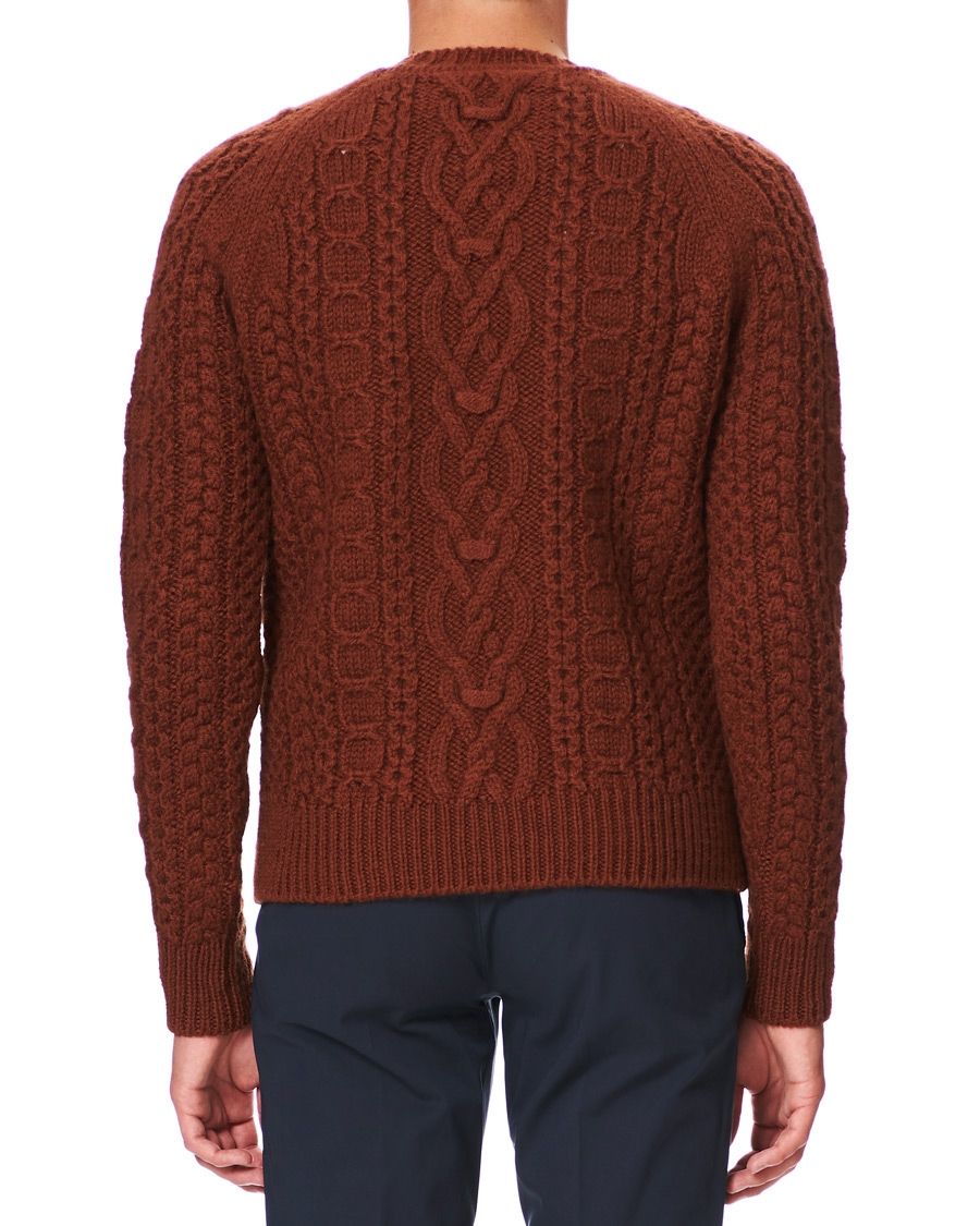 Herre | Gensere | Bally | Aran Cable Knit Sweater Dark Orange
