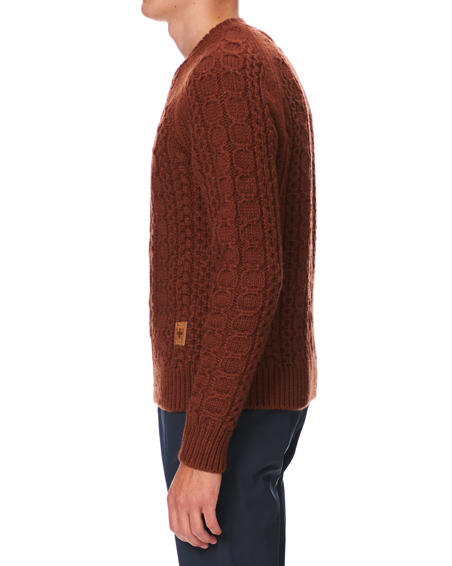 Herre | Gensere | Bally | Aran Cable Knit Sweater Dark Orange