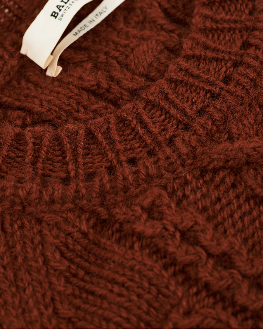 Herre | Gensere | Bally | Aran Cable Knit Sweater Dark Orange