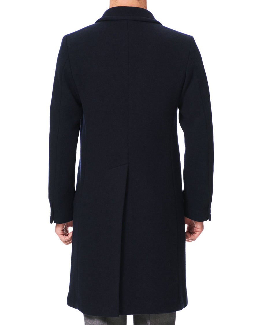Herre | Jakker | Barena | Soft Double Breasted Wool Coat Navy