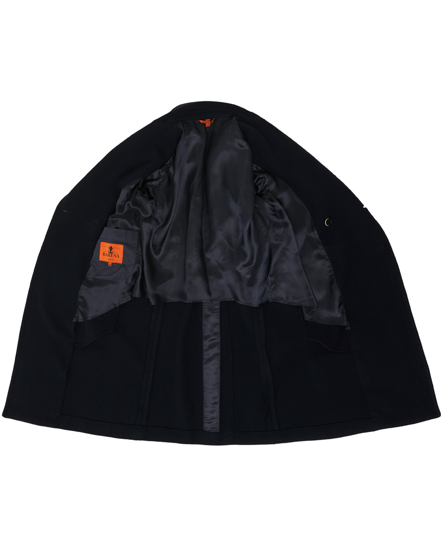 Herre | Jakker | Barena | Soft Double Breasted Wool Coat Navy