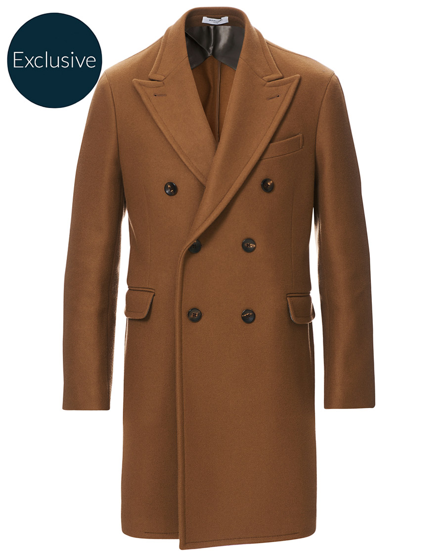 Herre | Jakker | Boglioli | Double Breasted Wool Coat Brown