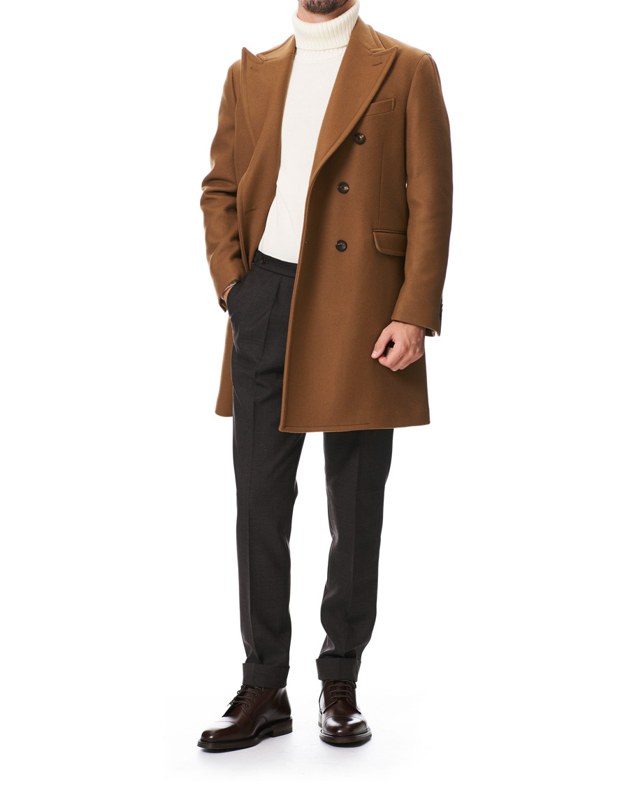 Herre | Jakker | Boglioli | Double Breasted Wool Coat Brown