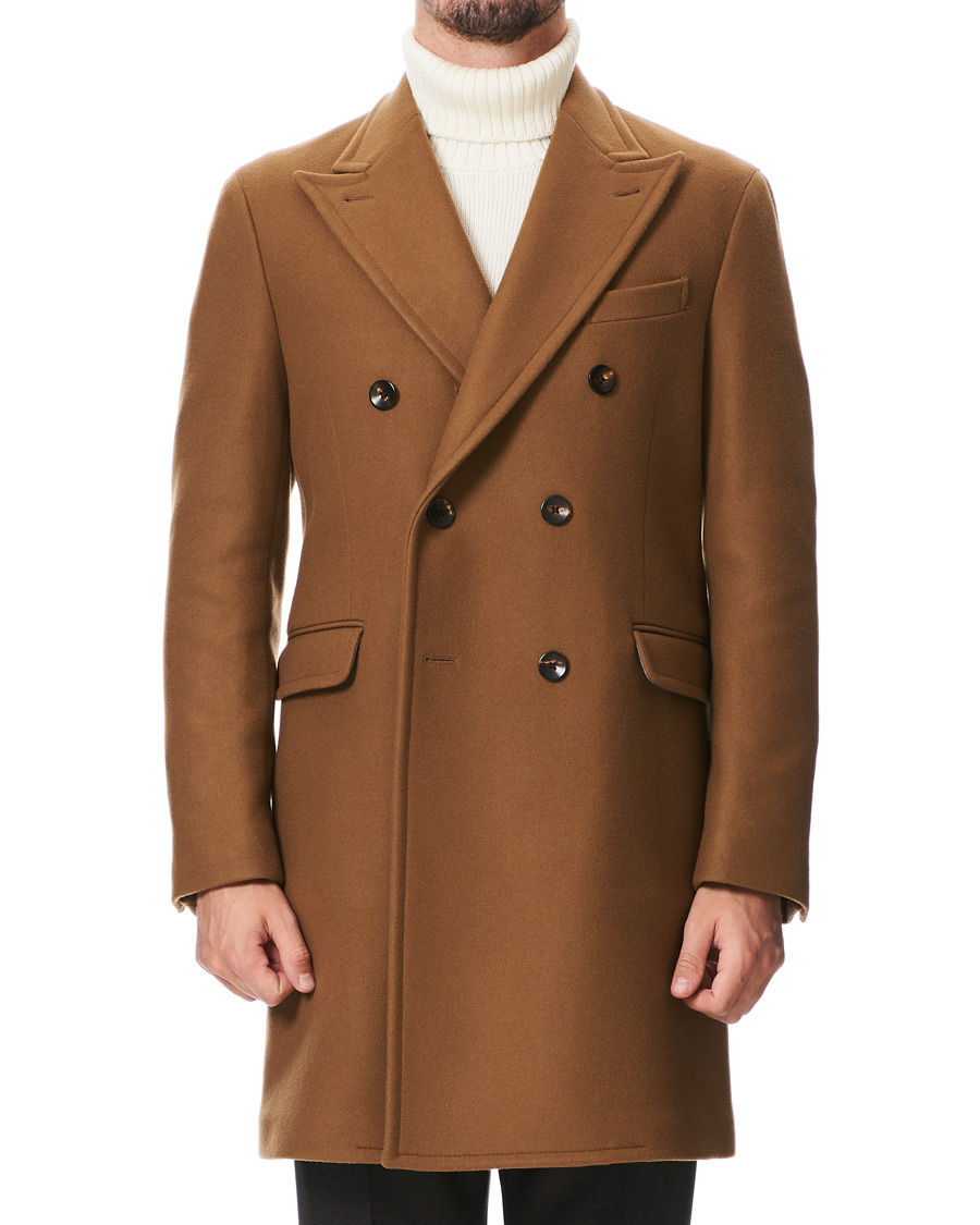 Herre | Jakker | Boglioli | Double Breasted Wool Coat Brown