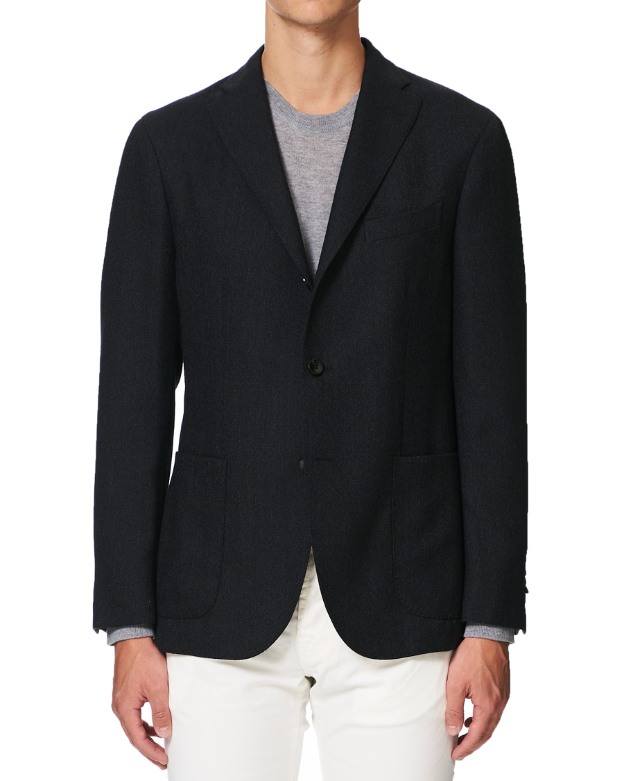 Herre | Dressjakker | Boglioli | K Jacket Hopsack Blazer Charcoal