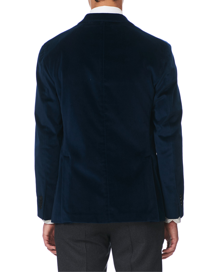 Herre | Dressjakker | Boglioli | K Jacket Peak Lapel Velvet Blazer Navy