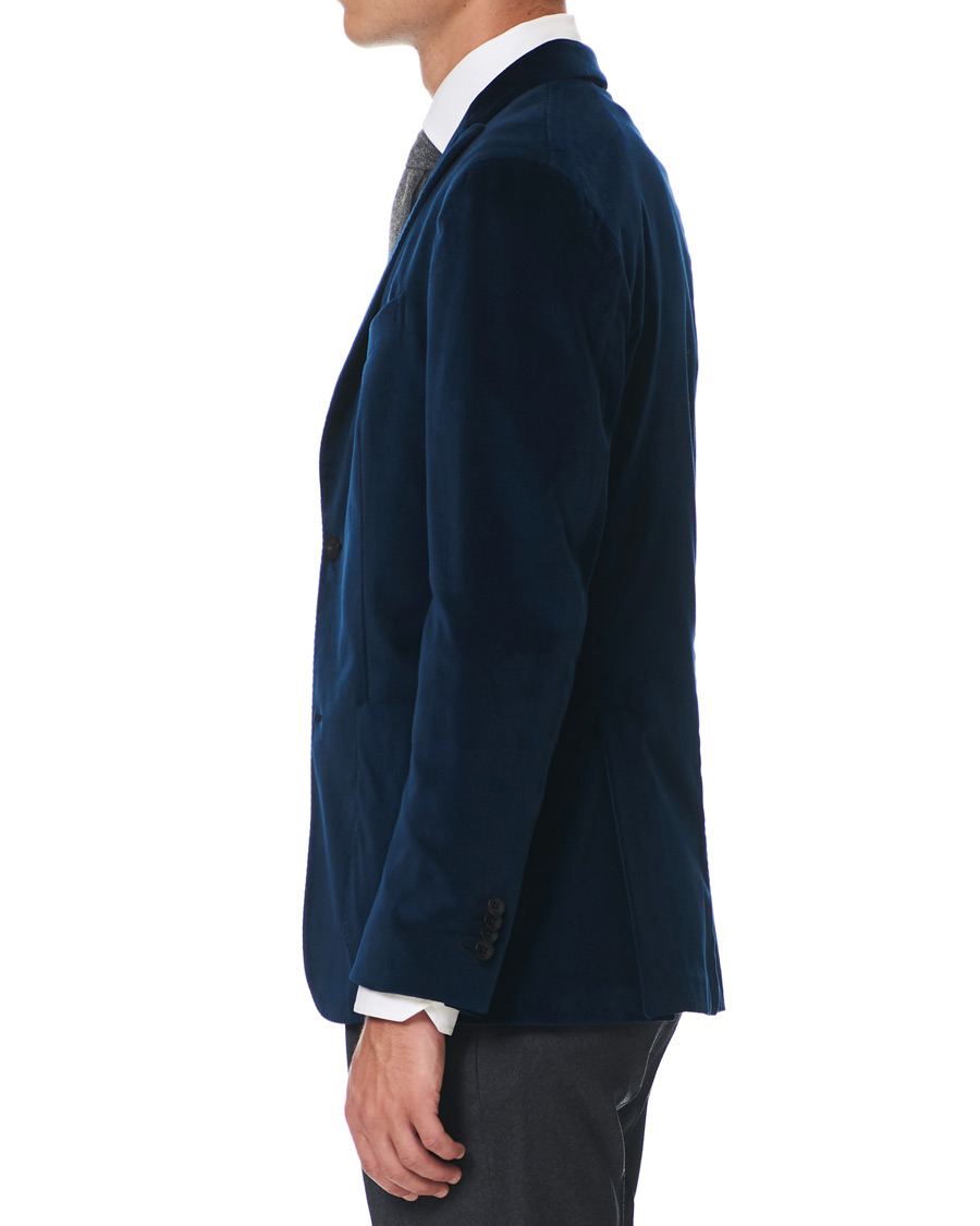 Herre | Dressjakker | Boglioli | K Jacket Peak Lapel Velvet Blazer Navy