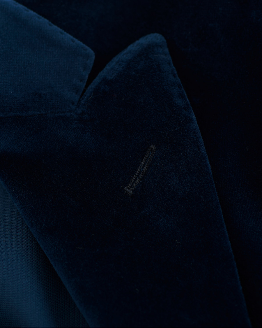Herre | Dressjakker | Boglioli | K Jacket Peak Lapel Velvet Blazer Navy