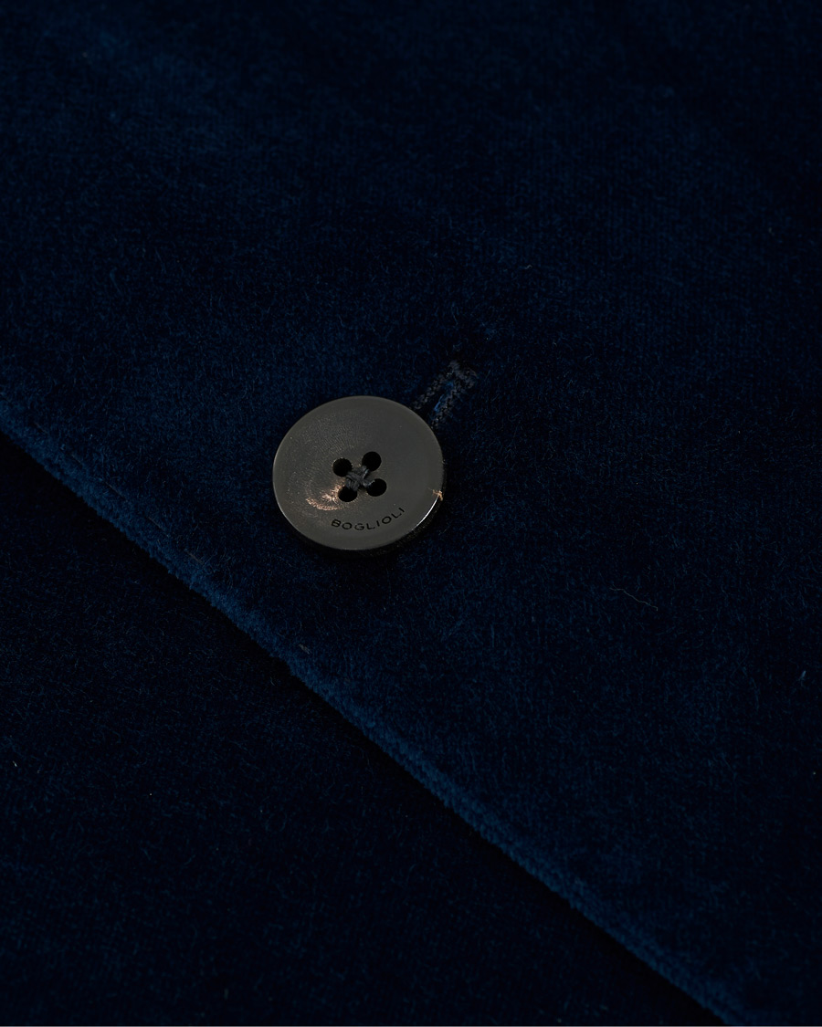 Herre | Dressjakker | Boglioli | K Jacket Peak Lapel Velvet Blazer Navy