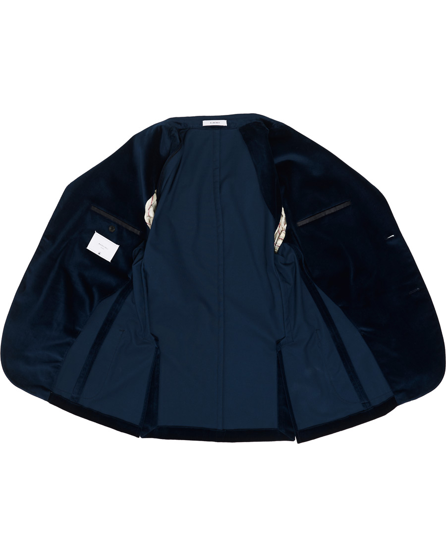 Herre | Dressjakker | Boglioli | K Jacket Peak Lapel Velvet Blazer Navy