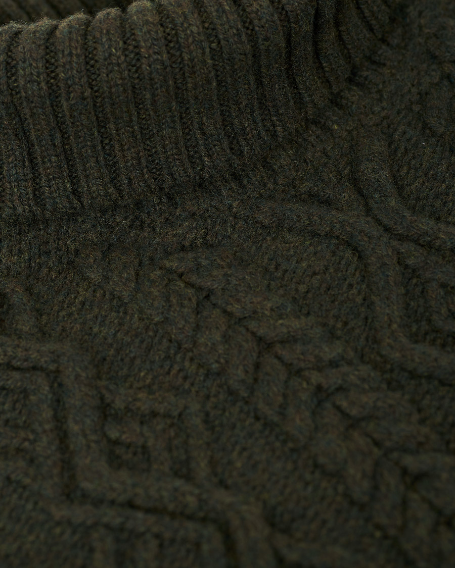 Herre | Gensere | Inis Meáin | Classic Aran Wool Turtleneck Green