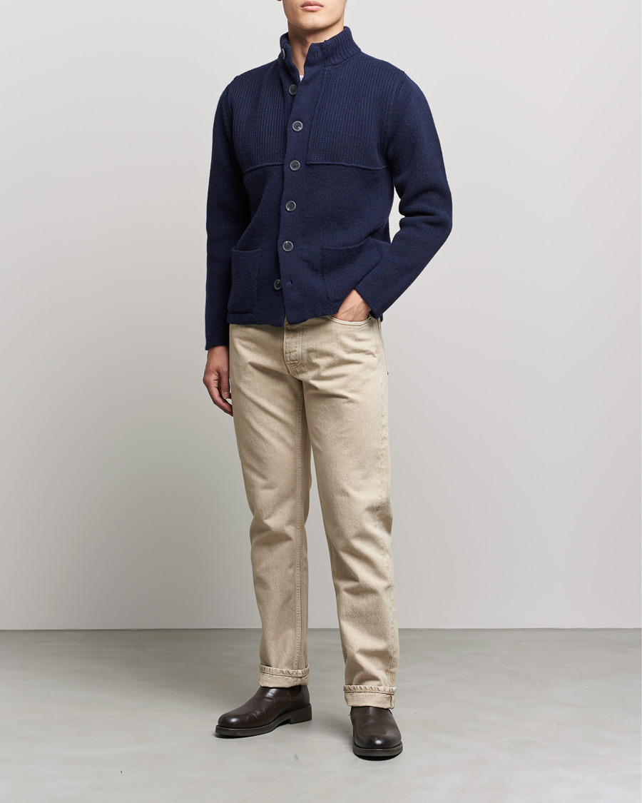 Herre | Gensere | Inis Meáin | Heavy Wool Cardigan Navy